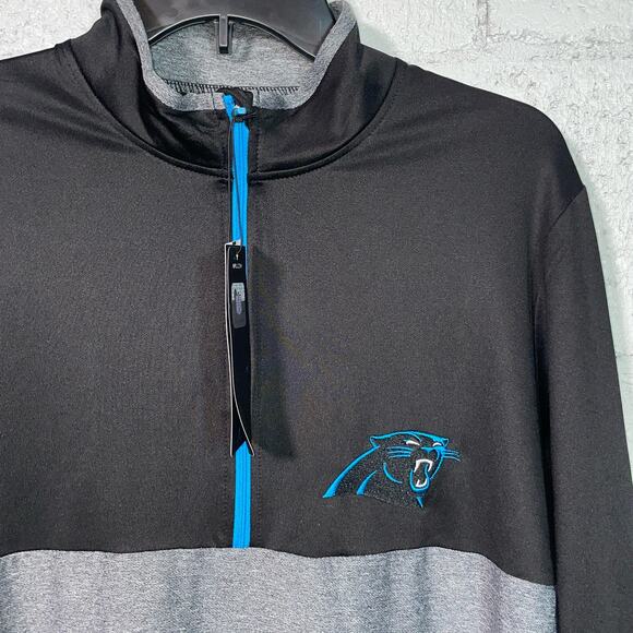 Antigua NFL Carolina Ppanthers men's 1/4 zip black/grey Medium - Picture 9 of 9